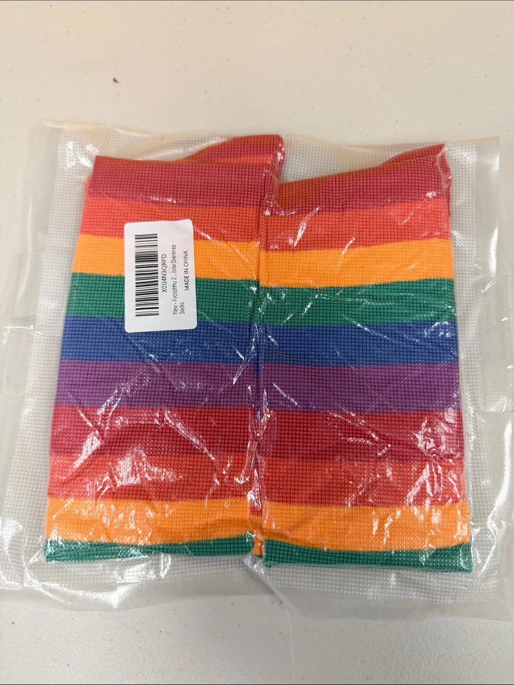 Colorful Rainbow over the knee Stripe Knit Socks 2 pack small/medium new